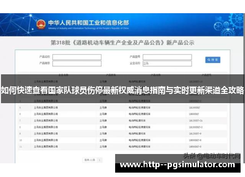 如何快速查看国家队球员伤停最新权威消息指南与实时更新渠道全攻略